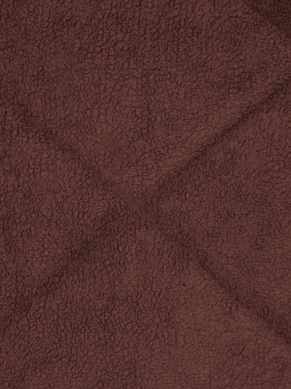 Brown Luxury Microfibre Filled Ultra Soft Embossed Sherpa Double Bed Quilt