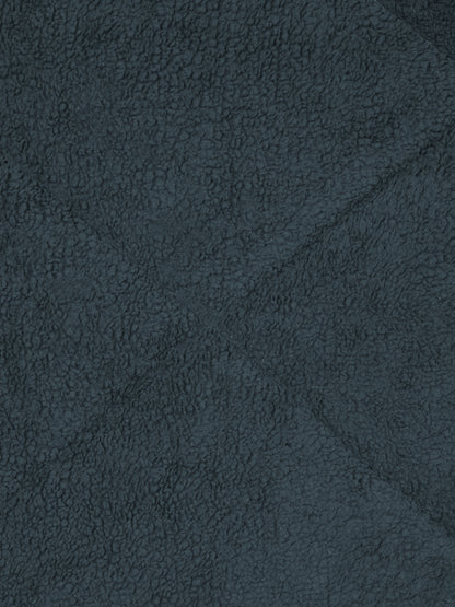 Grey Luxury Microfibre Filled Ultra Soft Embossed Sherpa Double Bed Quilt
