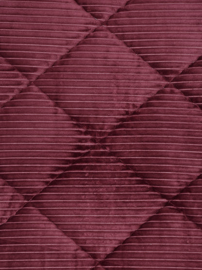 Maroon Luxury Microfibre Filled Ultra Soft Embossed Sherpa Double Bed Quilt