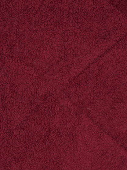 Maroon Luxury Microfibre Filled Ultra Soft Embossed Sherpa Double Bed Quilt