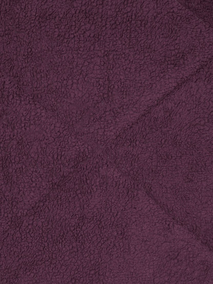 Purple Luxury Microfibre Filled Ultra Soft Embossed Sherpa Double Bed Quilt