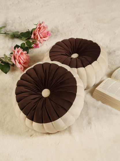 SOFT VELVET SELF DESIGNED REVERSIBLE DECORATIVE CUSHIONS ( 14 X 14 INCH )