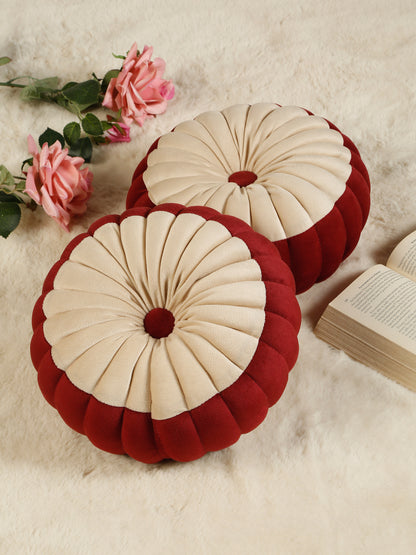SOFT VELVET SELF DESIGNED REVERSIBLE DECORATIVE CUSHIONS ( 14 X 14 INCH )