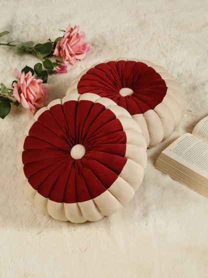 SOFT VELVET SELF DESIGNED REVERSIBLE DECORATIVE CUSHIONS ( 14 X 14 INCH )