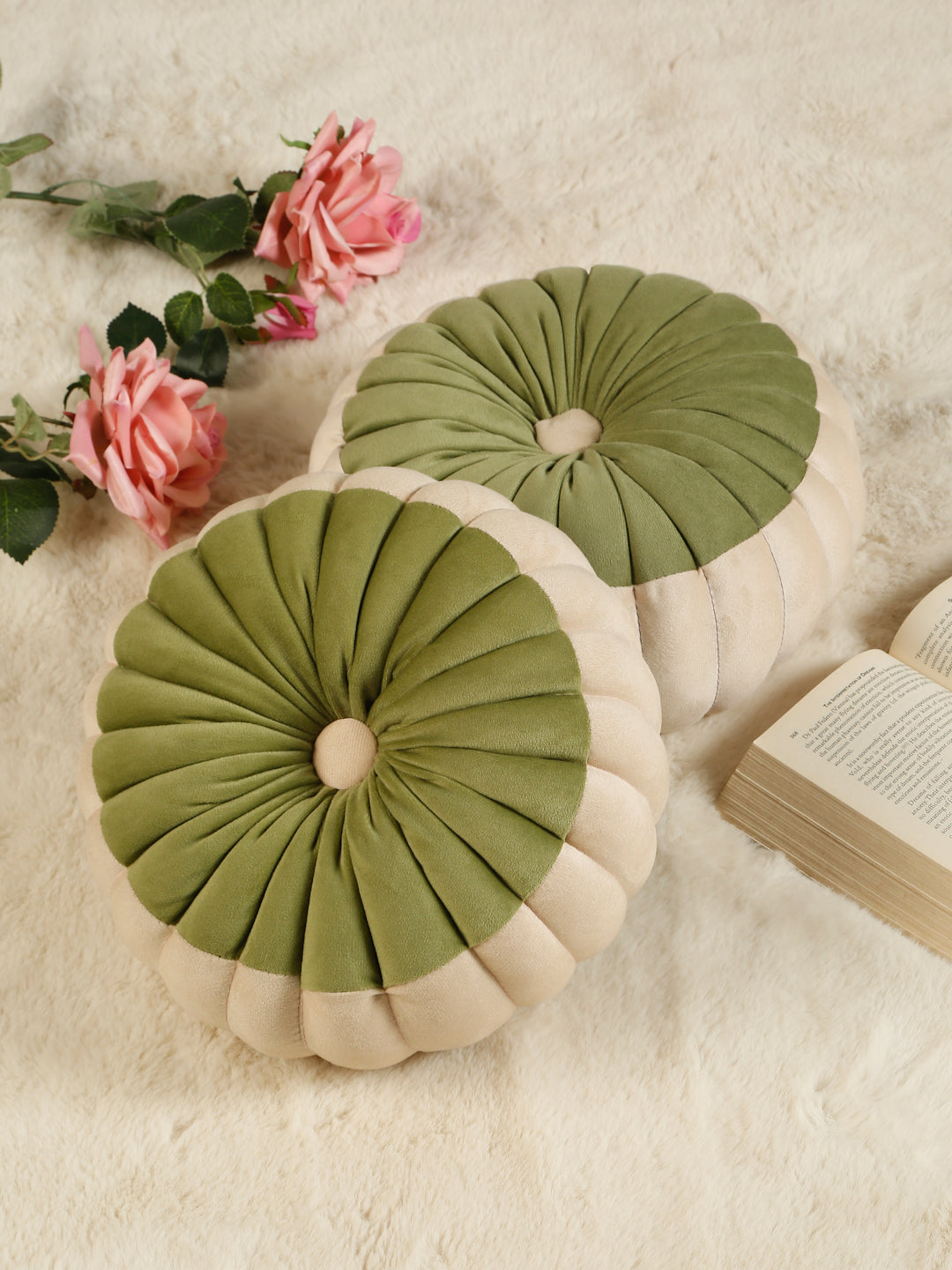 SOFT VELVET SELF DESIGNED REVERSIBLE DECORATIVE CUSHIONS ( 14 X 14 INCH )