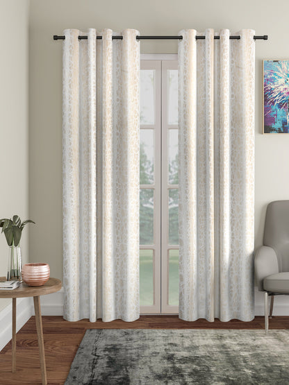 Self Design Polyester Pattern Blackout Curtains  (PACK OF 1)