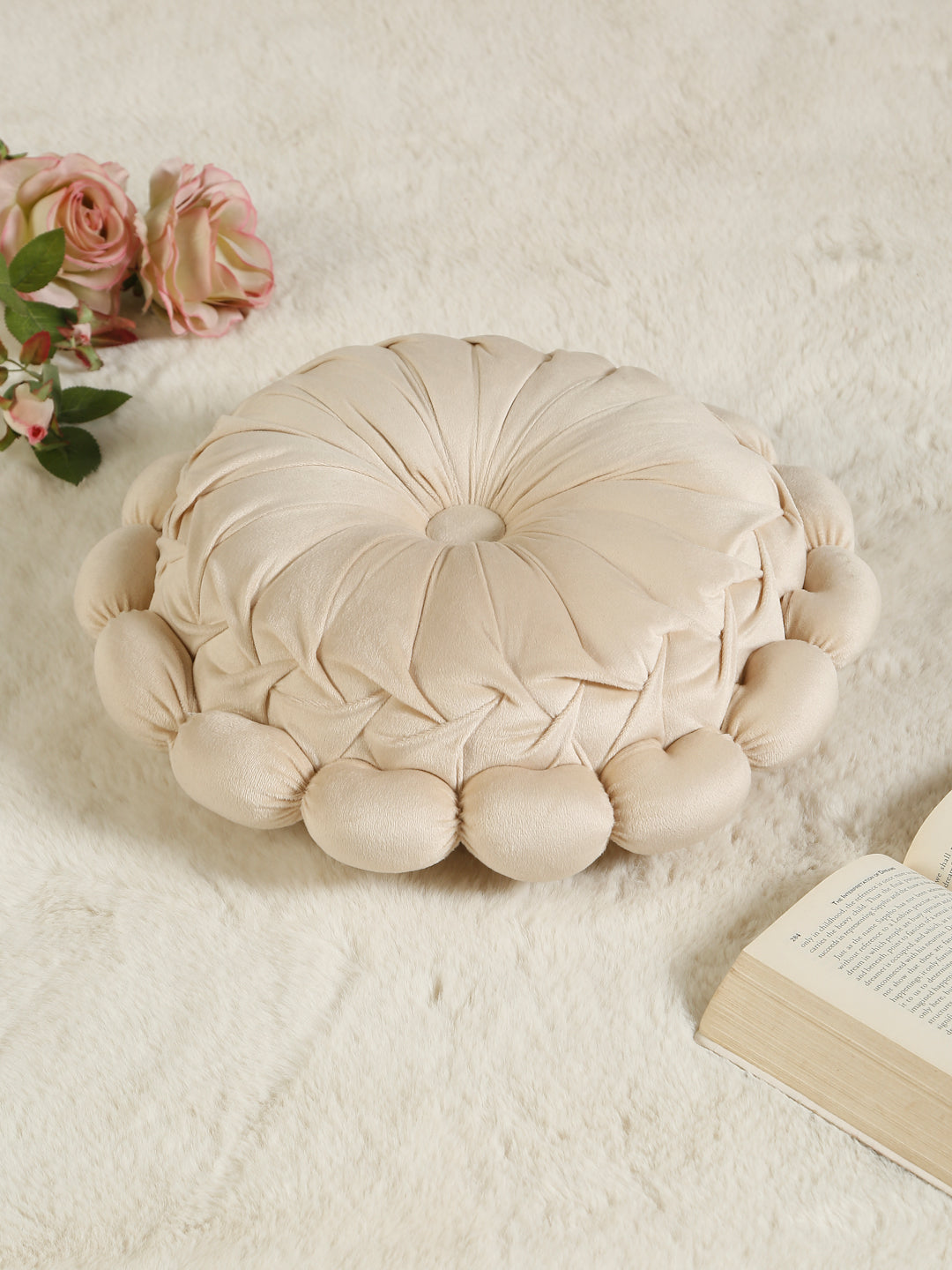 SOFT VELVET SELF DESIGNED REVERSIBLE DECORATIVE CUSHIONS ( 14 X 14 INCH )