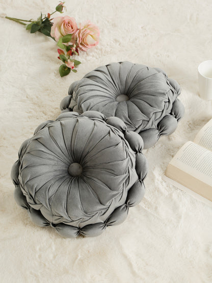 SOFT VELVET SELF DESIGNED REVERSIBLE DECORATIVE CUSHIONS ( 14 X 14 INCH )