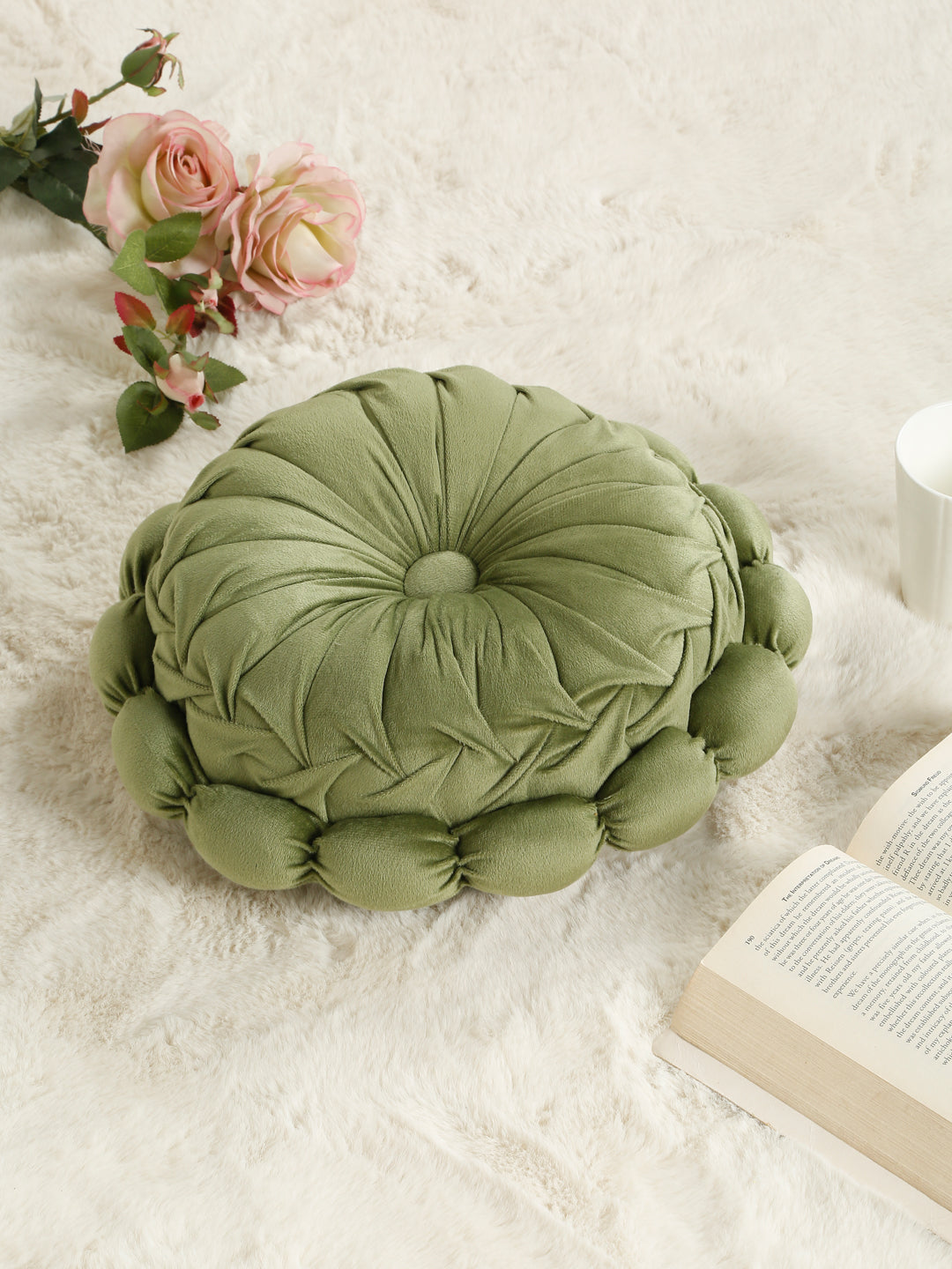 SOFT VELVET SELF DESIGNED REVERSIBLE DECORATIVE CUSHIONS ( 14 X 14 INCH )