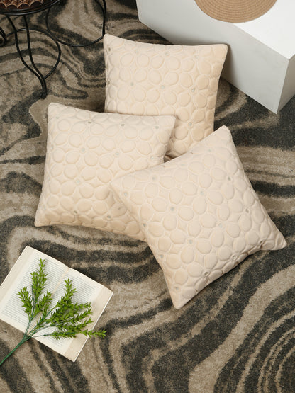 Soft Velvet Self pattern Floral Cushion Covers ( 16 x 16 inch )