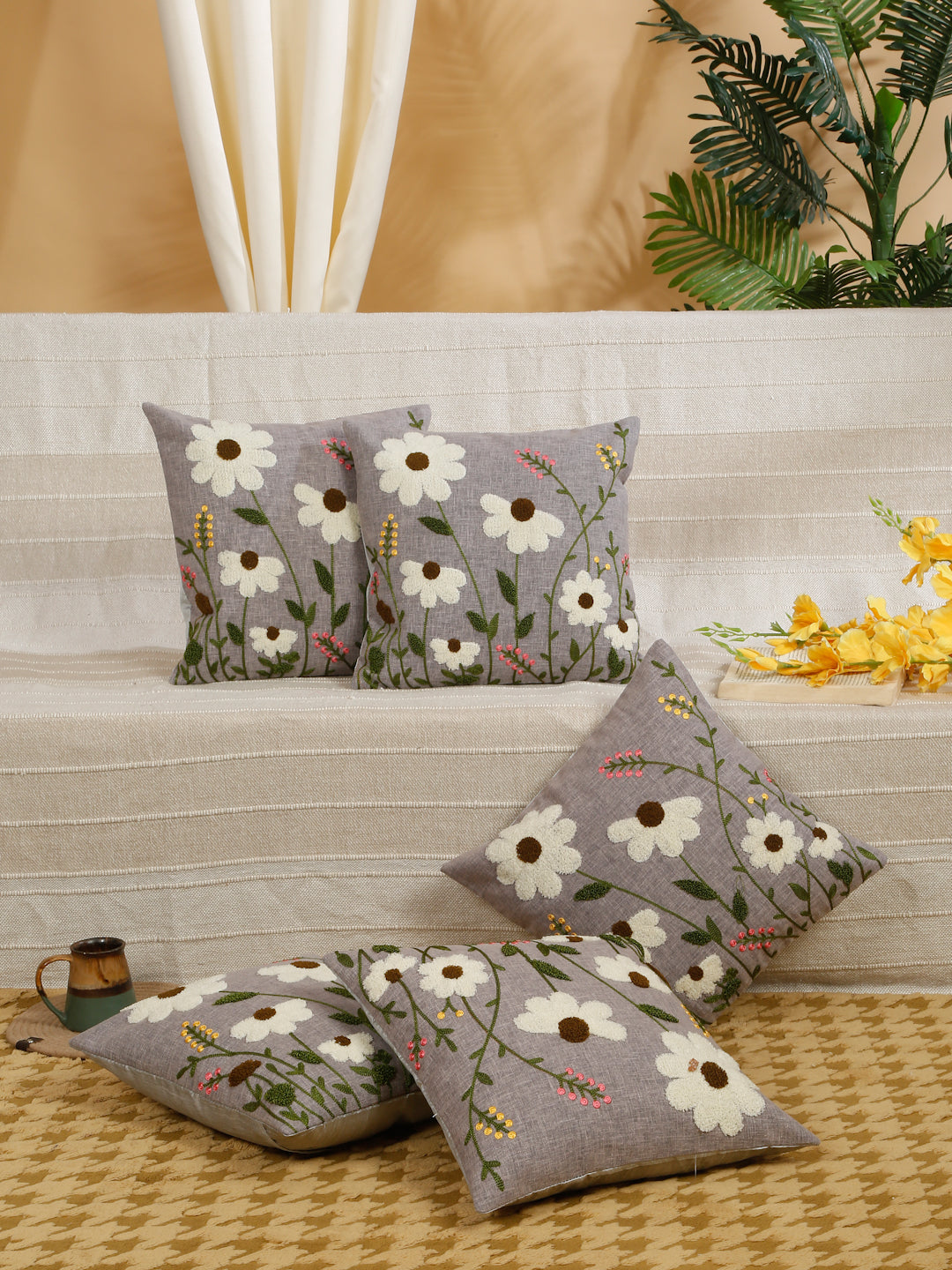 Pure Cotton Hand Crafted Cushion Covers 16 X 16 inches