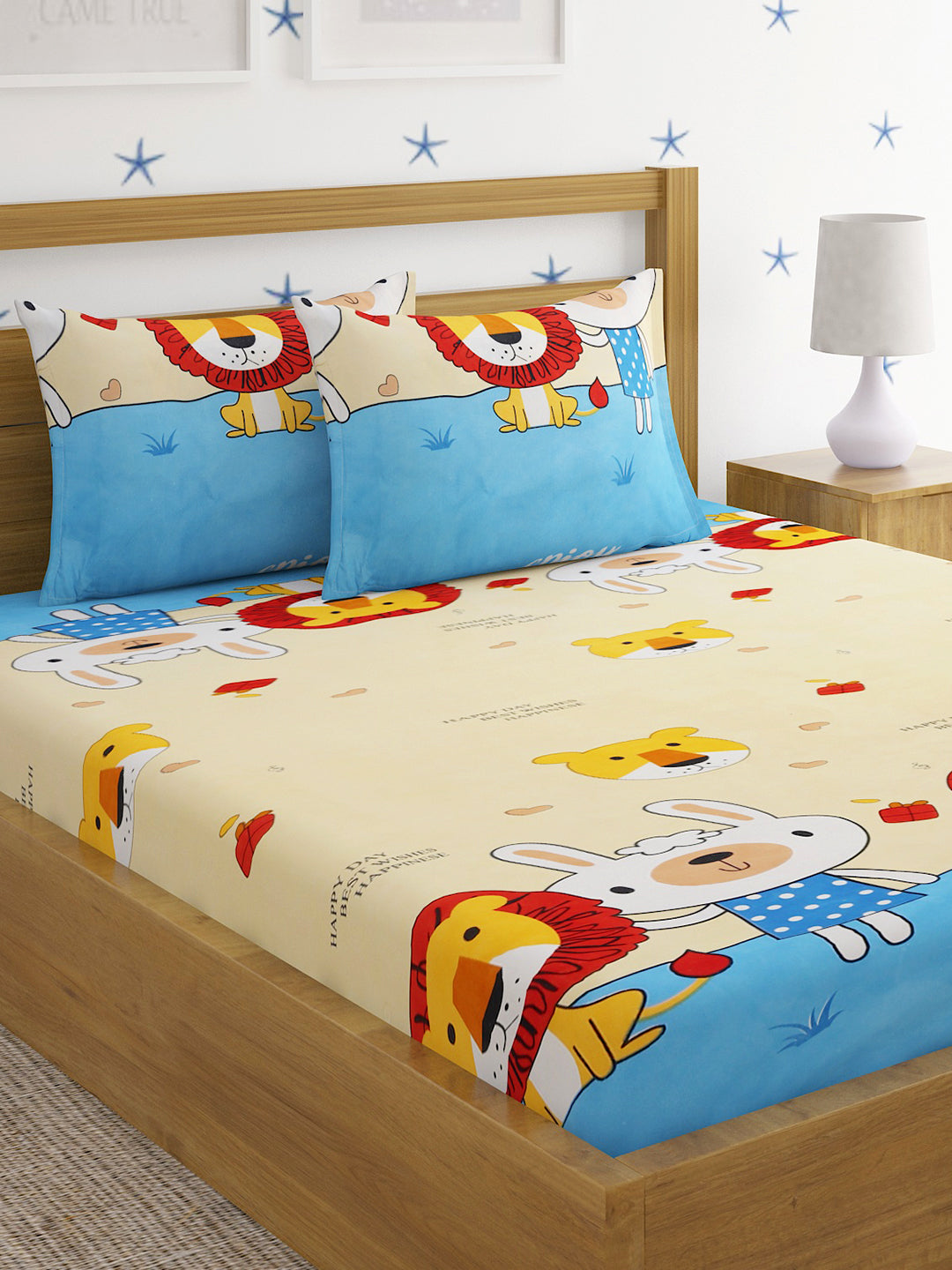 Soft Polycotton Kids Bedsheet Set – Playful & Comfortable
