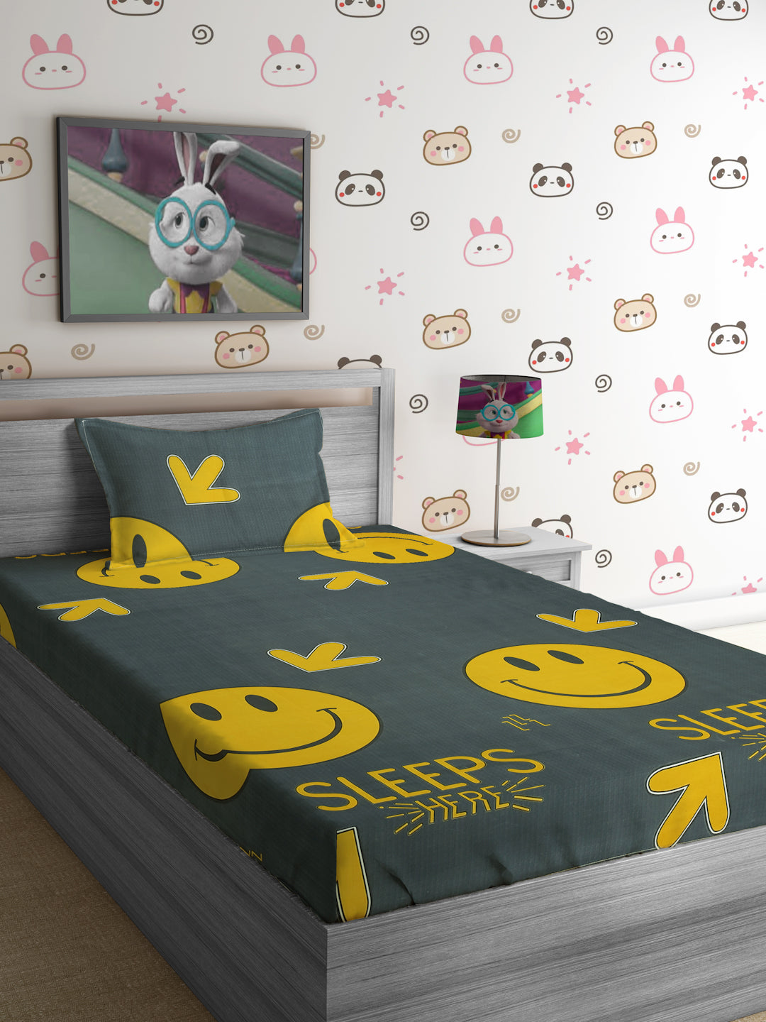 Soft Polycotton Kids Bedsheet Set – Playful & Comfortable