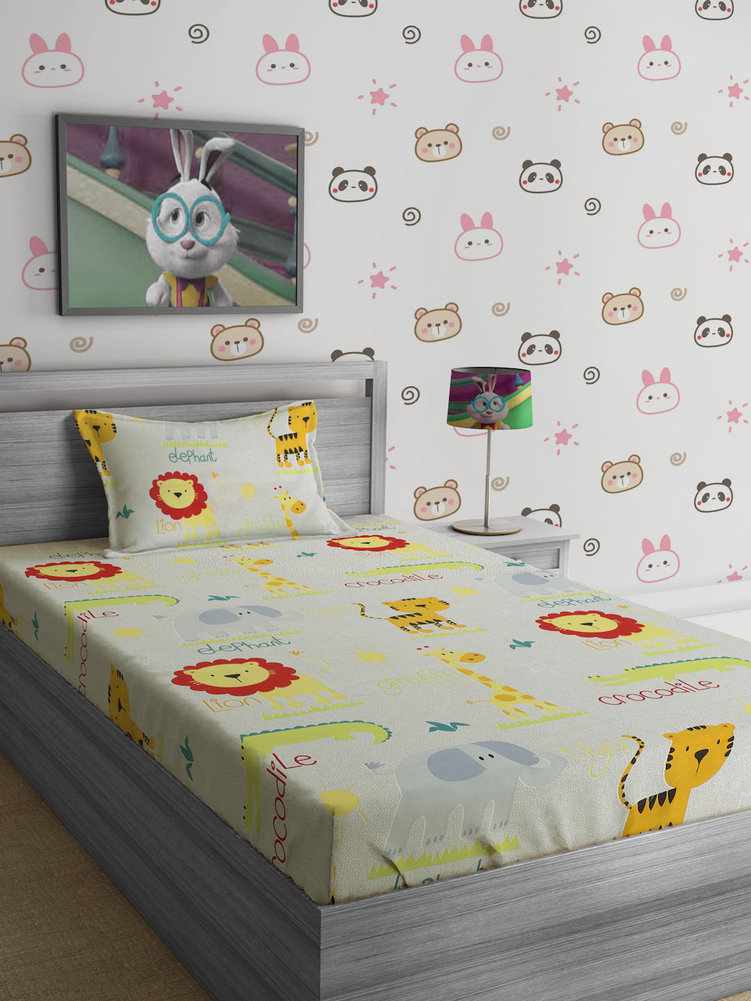 Soft Polycotton Kids Bedsheet Set – Playful & Comfortable