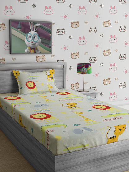 Soft Polycotton Kids Bedsheet Set – Playful & Comfortable