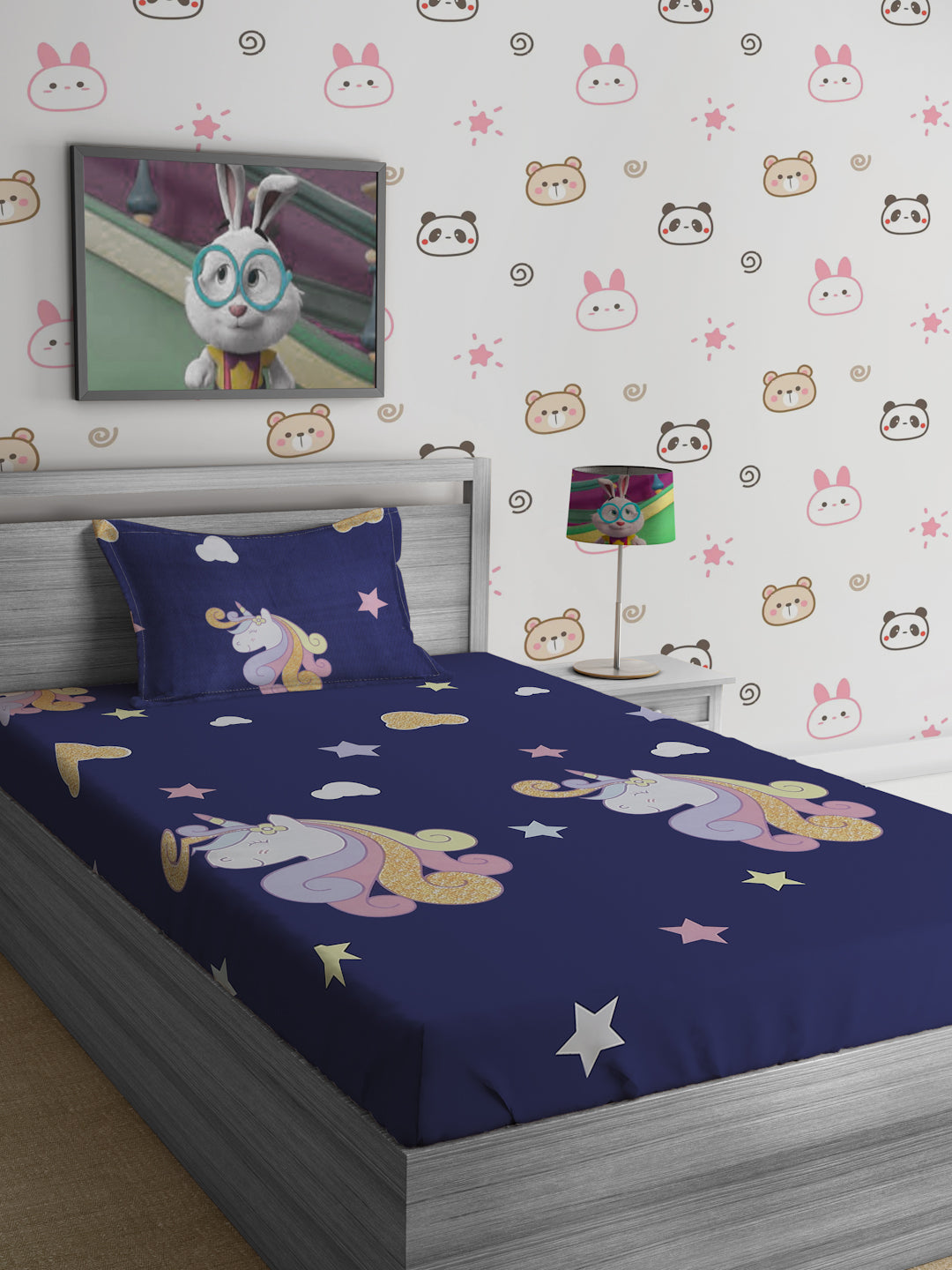 Soft Polycotton Kids Bedsheet Set – Playful & Comfortable