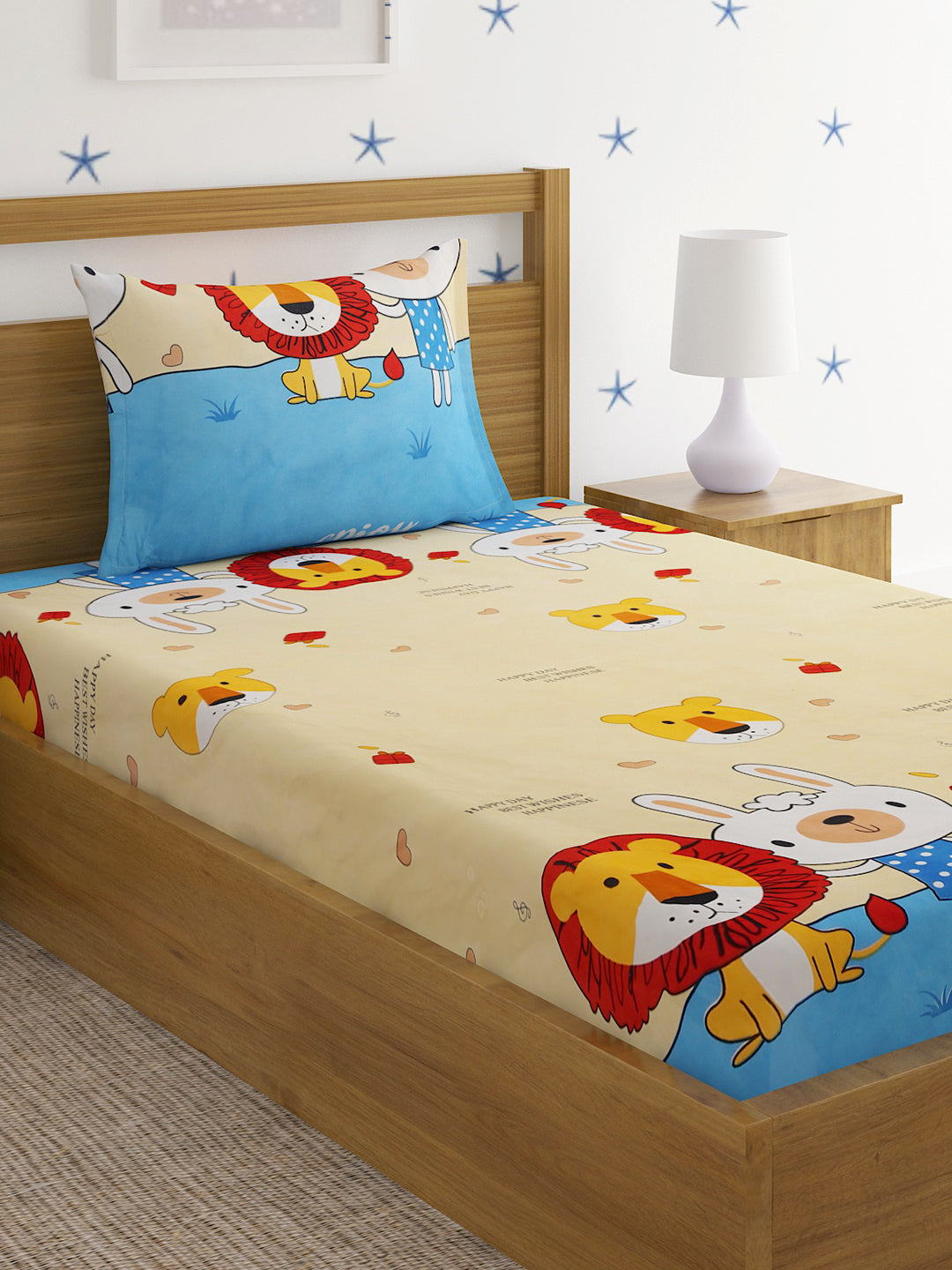 Soft Polycotton Kids Bedsheet Set – Playful & Comfortable