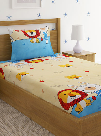 Soft Polycotton Kids Bedsheet Set – Playful & Comfortable