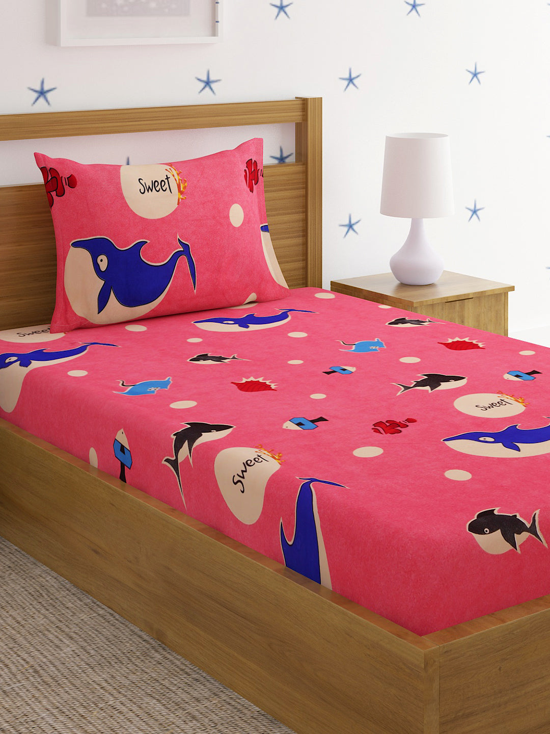 Soft Polycotton Kids Bedsheet Set – Playful & Comfortable