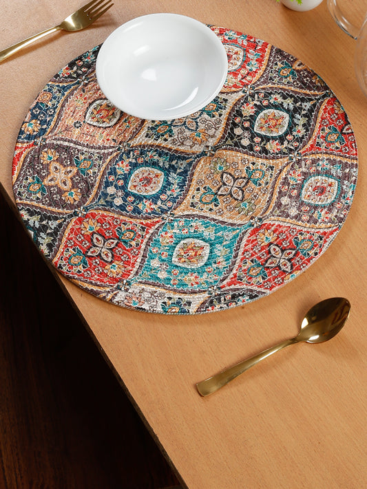 DIGITALLY PRINTED COTTON TABLE PLACEMATS ( 35 X 35 CMS ROUND )