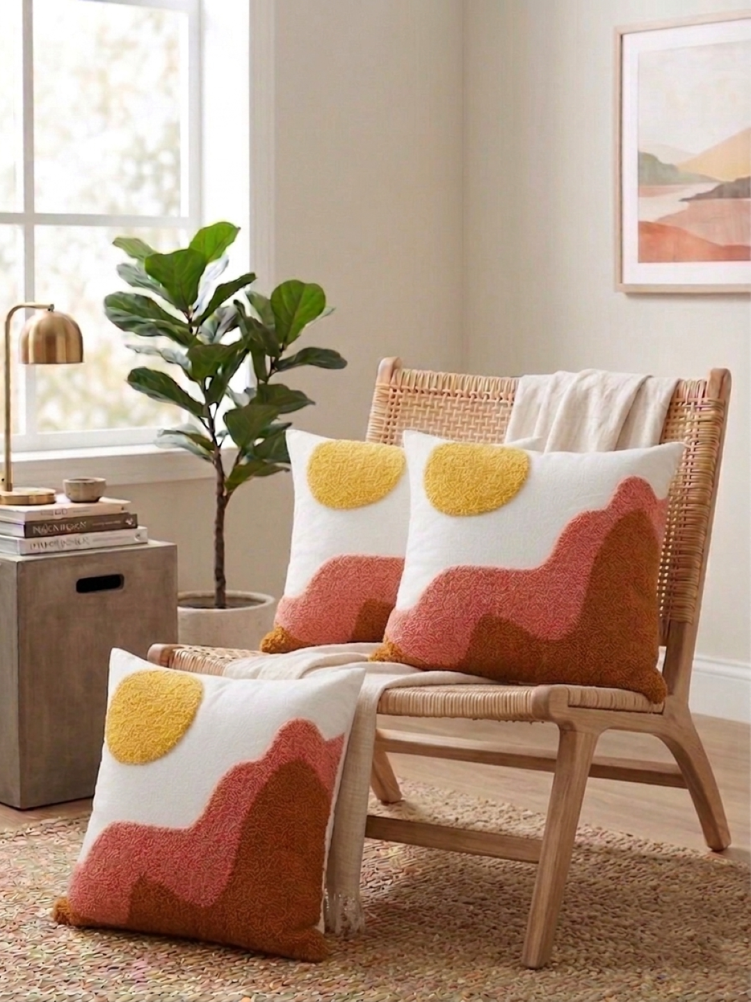 PURE COTTON HAND TUFTED TRADITIONAL CUSHION COVERS ( 16 X 16 INCH )