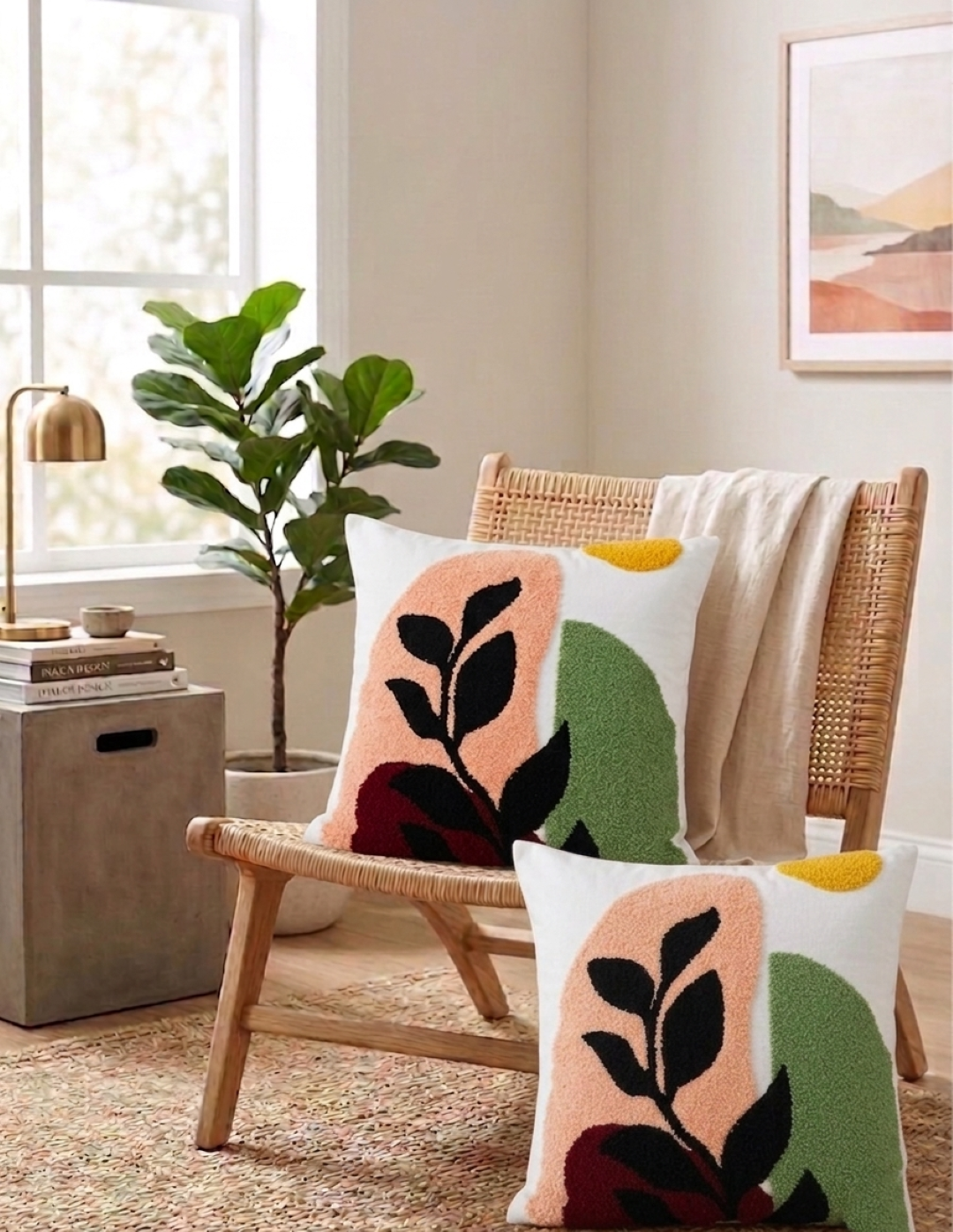 PURE COTTON HAND TUFTED TRADITIONAL CUSHION COVERS ( 16 X 16 INCH )