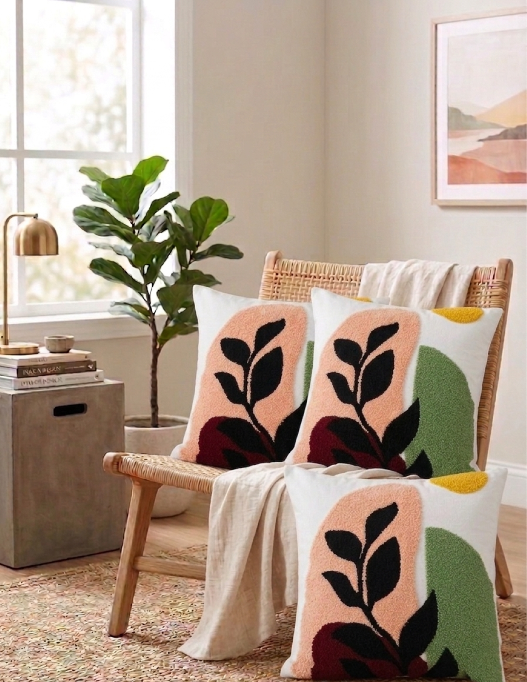 PURE COTTON HAND TUFTED TRADITIONAL CUSHION COVERS ( 16 X 16 INCH )