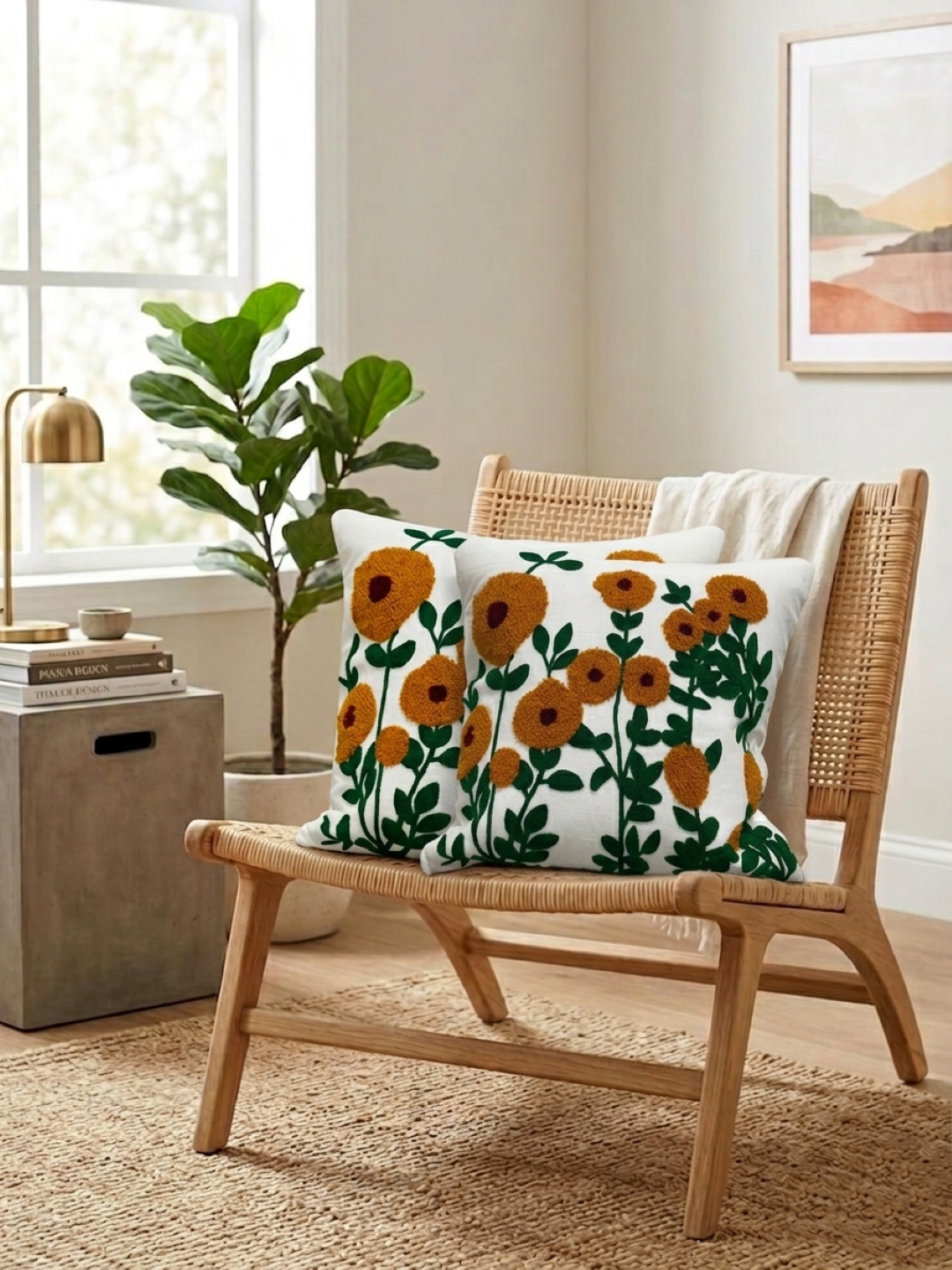 PURE COTTON HAND TUFTED TRADITIONAL CUSHION COVERS ( 16 X 16 INCH )