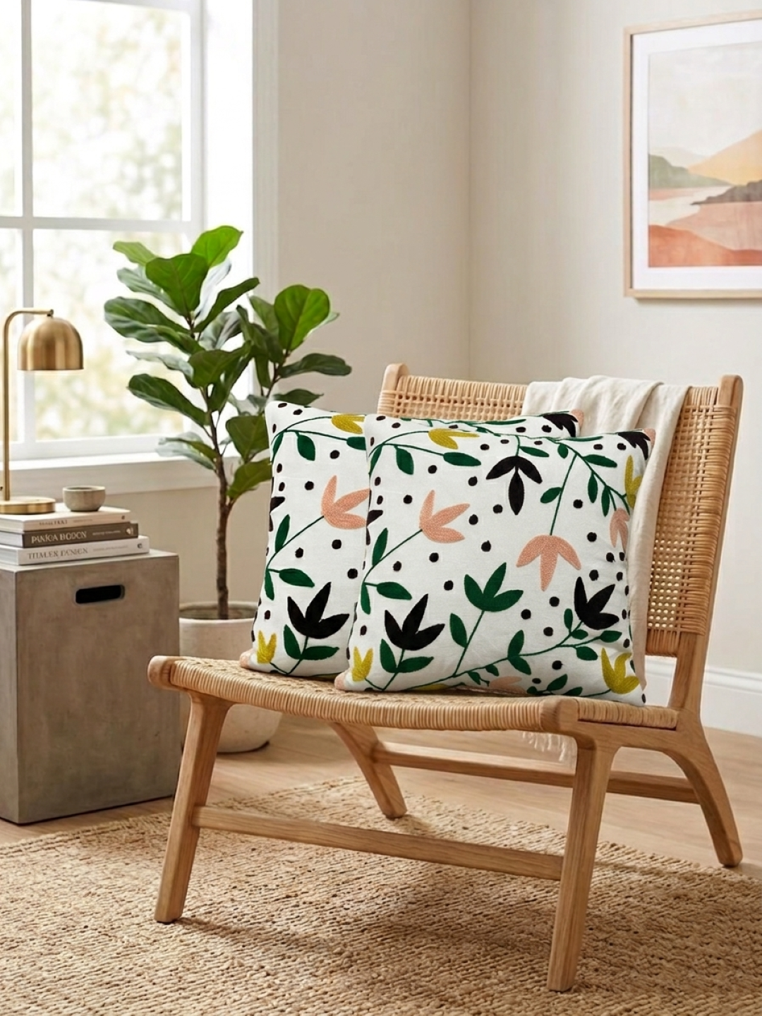 PURE COTTON HAND TUFTED TRADITIONAL CUSHION COVERS ( 16 X 16 INCH )