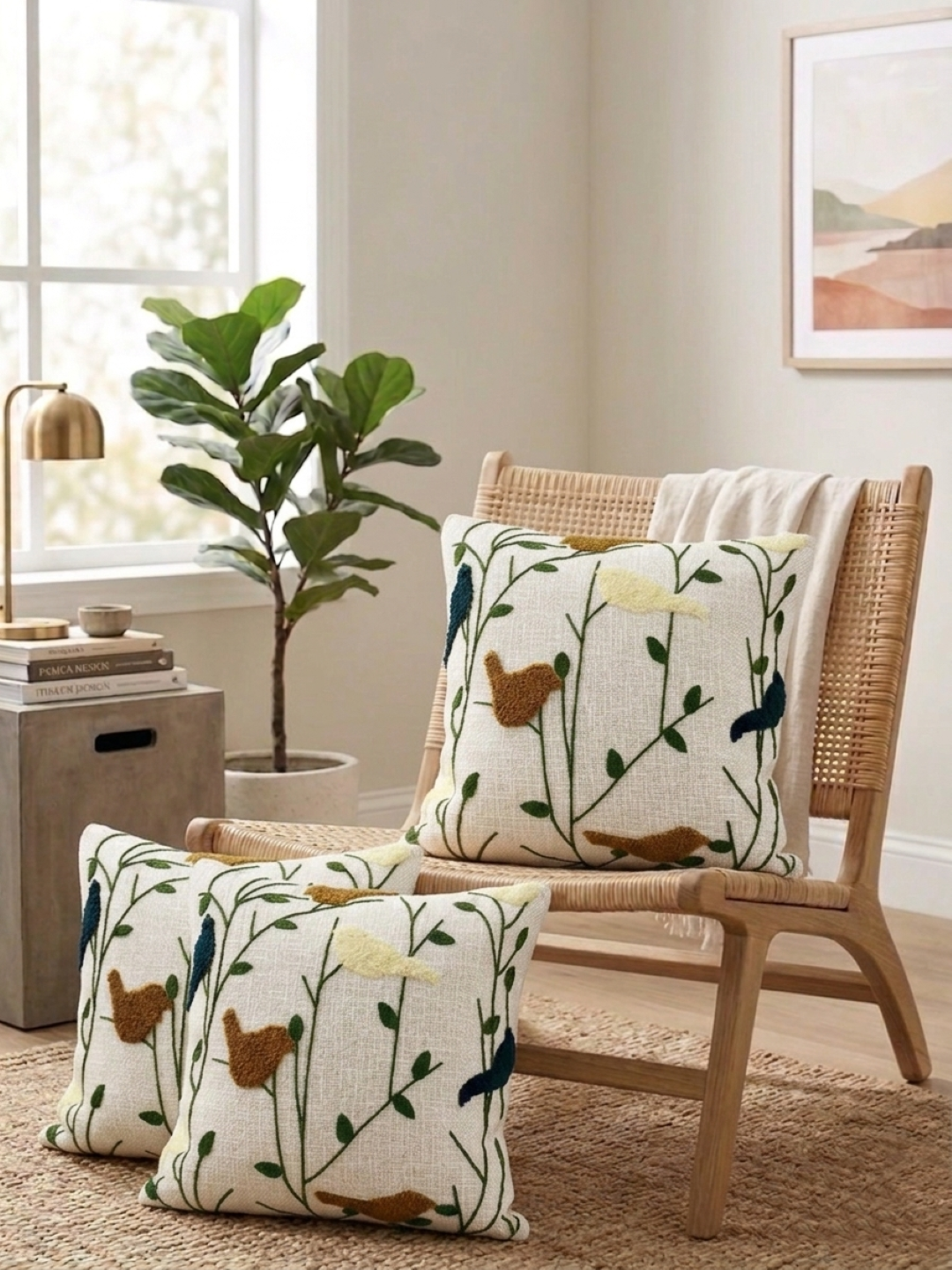 PURE COTTON HAND TUFTED TRADITIONAL CUSHION COVERS ( 16 X 16 INCH )