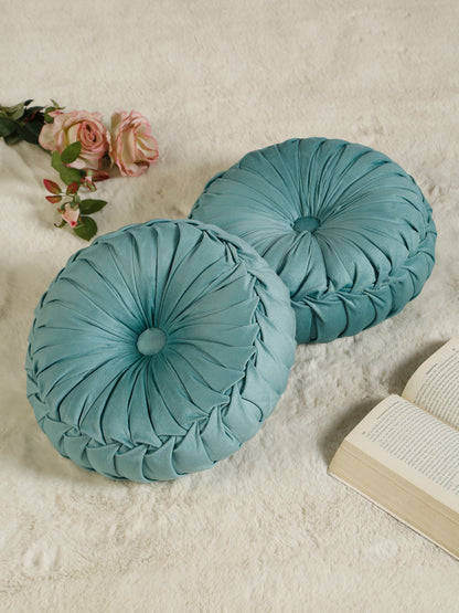 SOFT VELVET SELF DESIGNED REVERSIBLE DECORATIVE CUSHIONS ( 14 X 14 INCH )