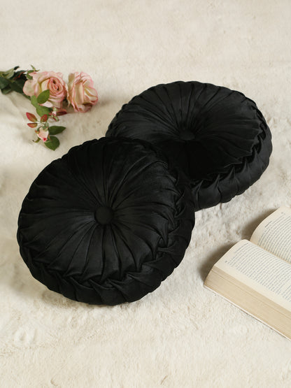 SOFT VELVET SELF DESIGNED REVERSIBLE DECORATIVE CUSHIONS ( 14 X 14 INCH )