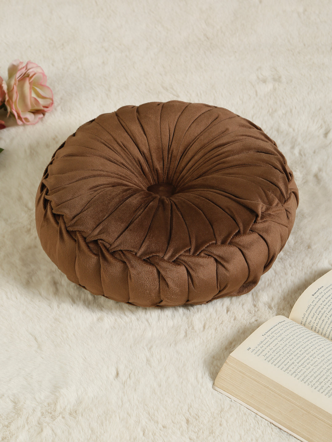 SOFT VELVET SELF DESIGNED REVERSIBLE DECORATIVE CUSHIONS ( 14 X 14 INCH )