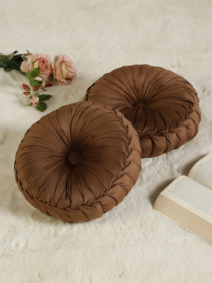 SOFT VELVET SELF DESIGNED REVERSIBLE DECORATIVE CUSHIONS ( 14 X 14 INCH )