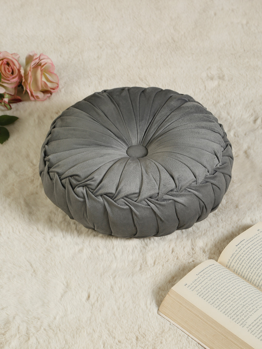 SOFT VELVET SELF DESIGNED REVERSIBLE DECORATIVE CUSHIONS ( 14 X 14 INCH )