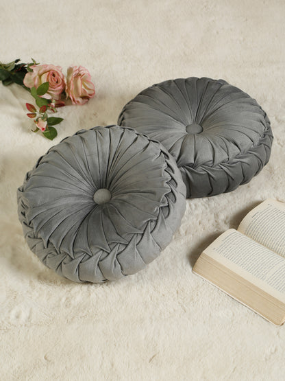 SOFT VELVET SELF DESIGNED REVERSIBLE DECORATIVE CUSHIONS ( 14 X 14 INCH )