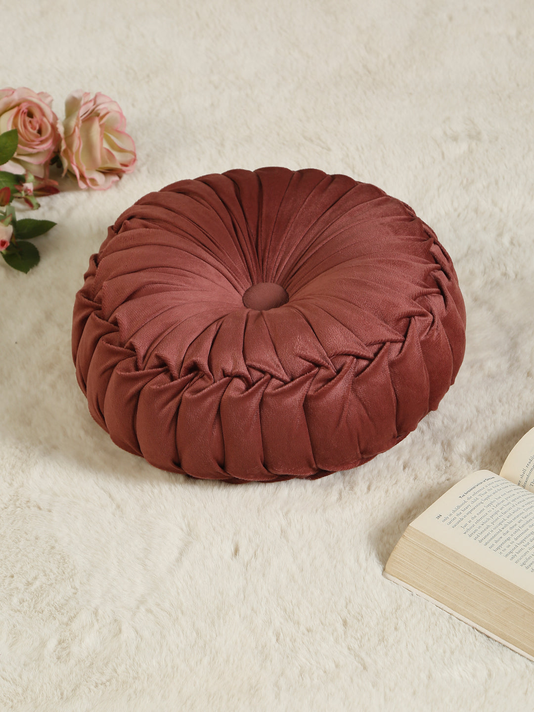 SOFT VELVET SELF DESIGNED REVERSIBLE DECORATIVE CUSHIONS ( 14 X 14 INCH )