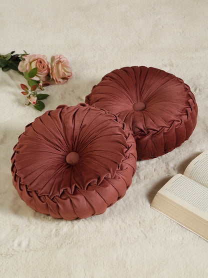 SOFT VELVET SELF DESIGNED REVERSIBLE DECORATIVE CUSHIONS ( 14 X 14 INCH )