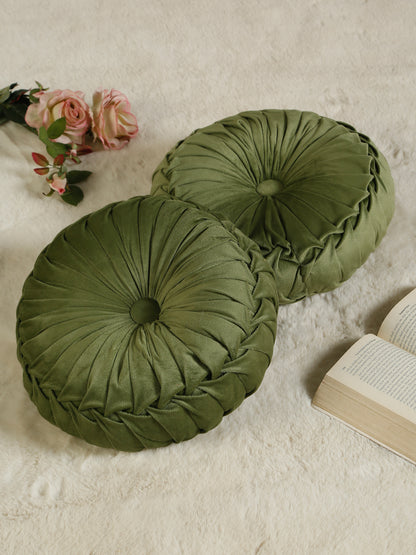SOFT VELVET SELF DESIGNED REVERSIBLE DECORATIVE CUSHIONS ( 14 X 14 INCH )
