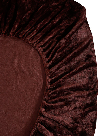 Brown Luxury Ultra Soft Warm Flannel 300 TC Bed Sheet