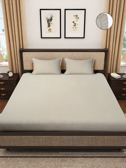 Cream Luxury Ultra Soft Warm Flannel 300 TC Bed Sheet