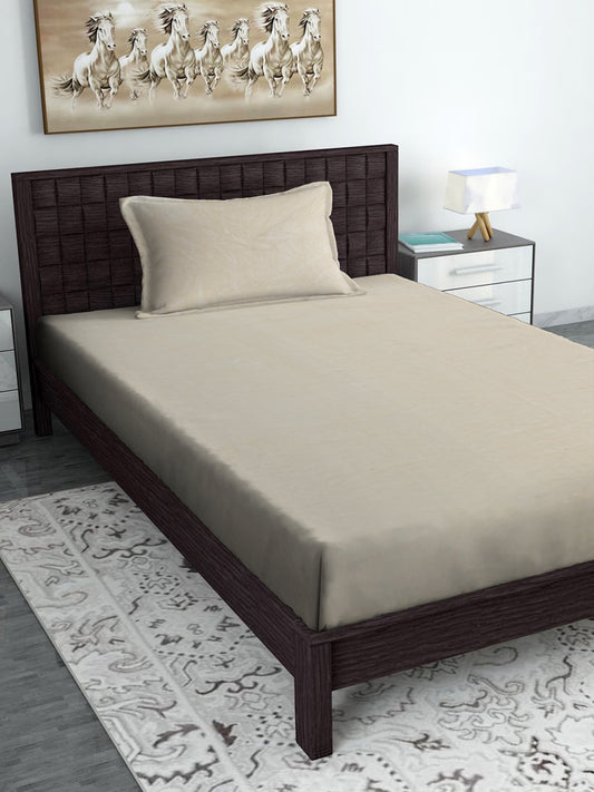 Cream Luxury Ultra Soft Warm Flannel 300 TC Bed Sheet