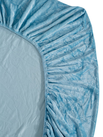 Aqua Blue Luxury Ultra Soft Warm Flannel 300 TC Bed Sheet