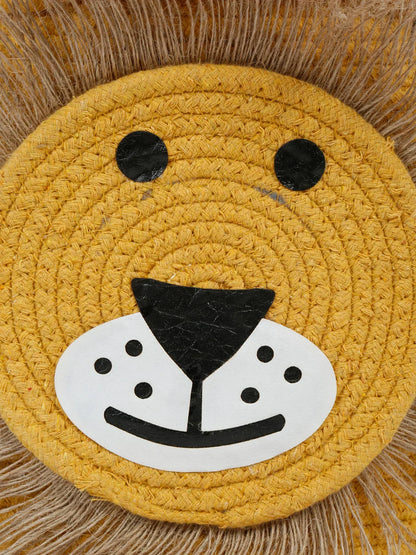 Decorative yellow lion laundry hamper for nursery