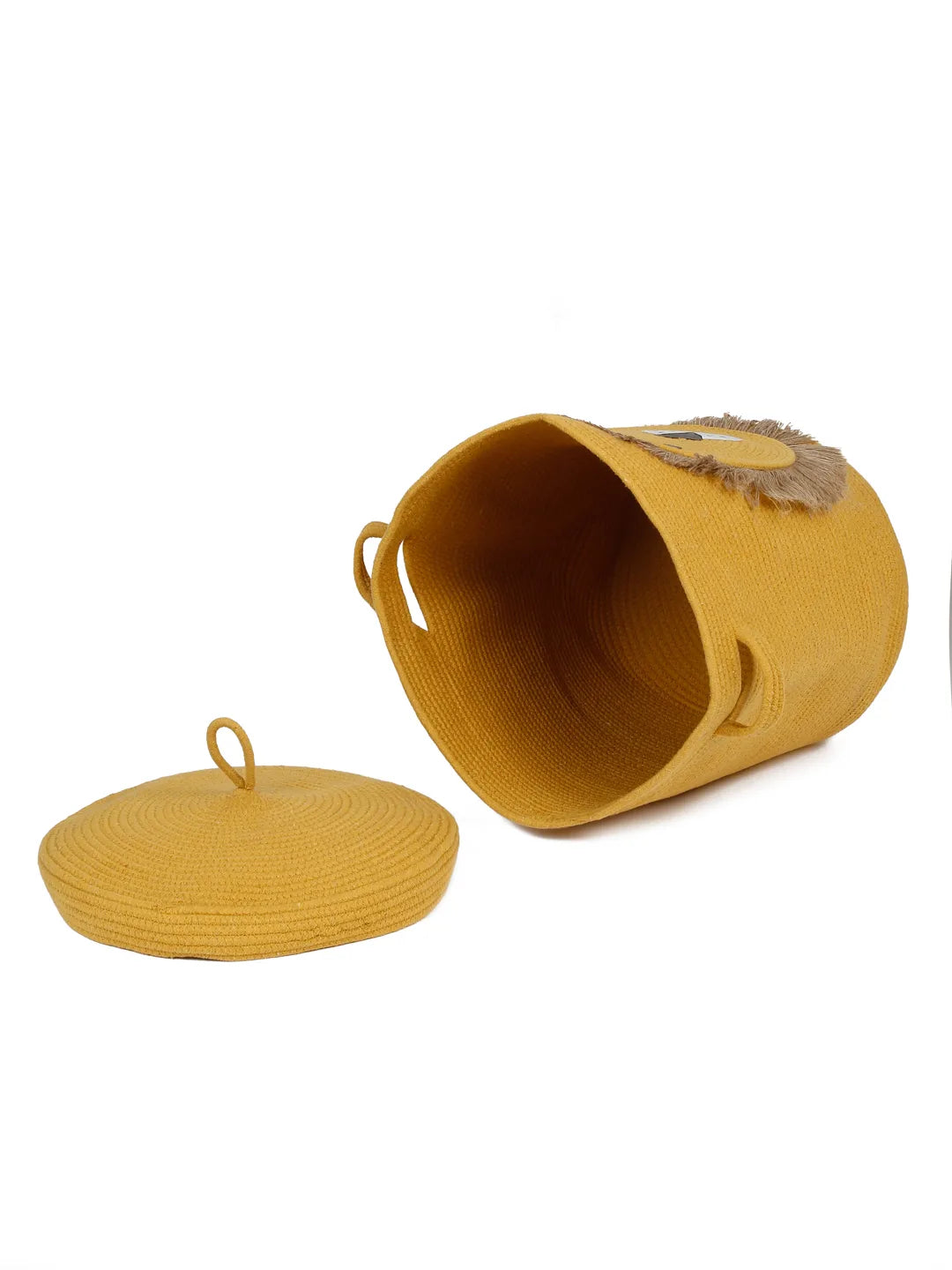 Oversized lion face storage basket for kids’ clothes