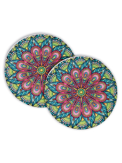 Pink & Green Printed Pure Cotton Table Placemats - Pack of 2 image