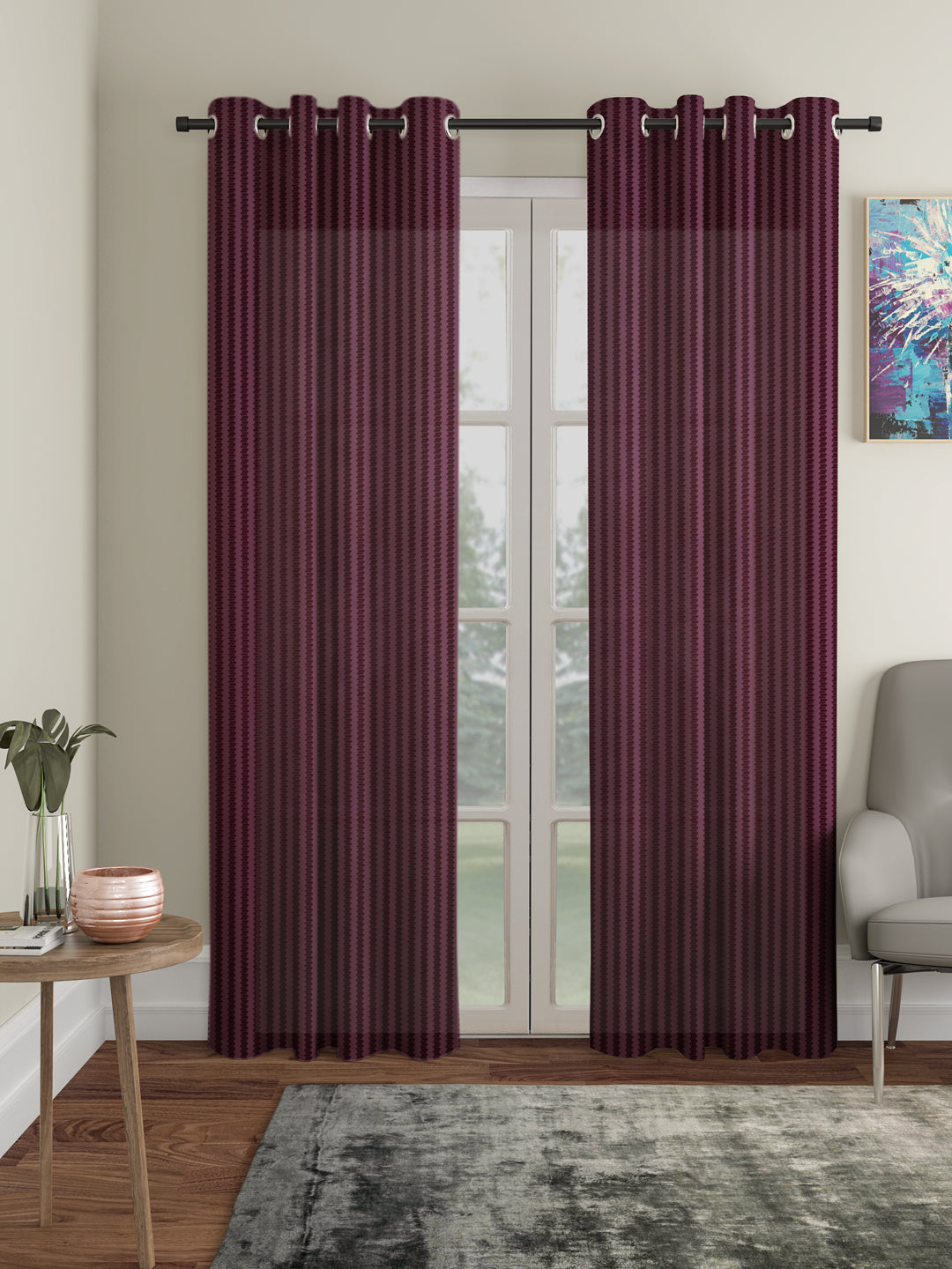 Geometric Design Door Curtain Pack of 2 image 0