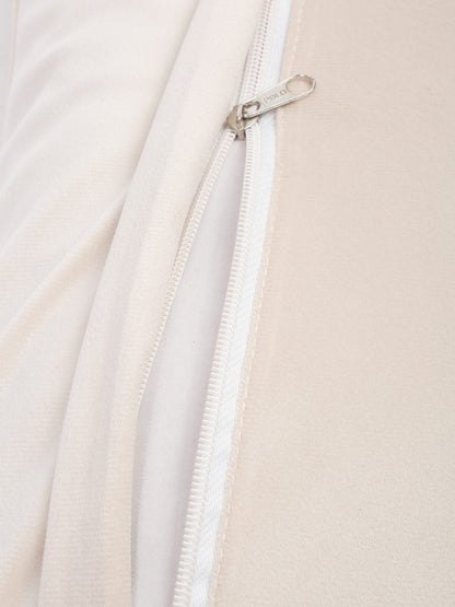 16X16 Soft Velvet , Foil Printed Cream ,Zipper image 4