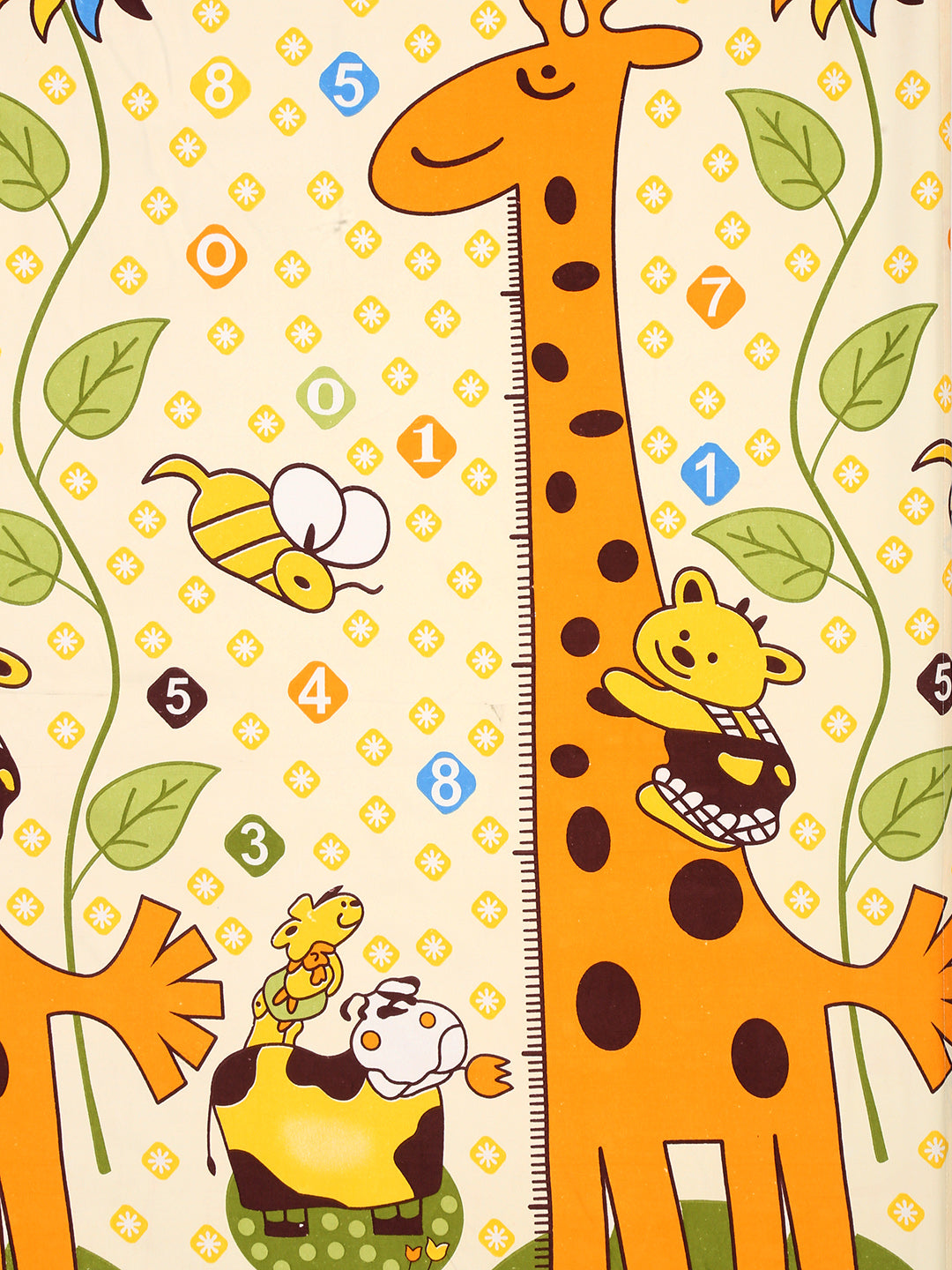 Hosta Homes Jungle Mania Multicolored Kids Bed Sheet With Pillow Cover image 2