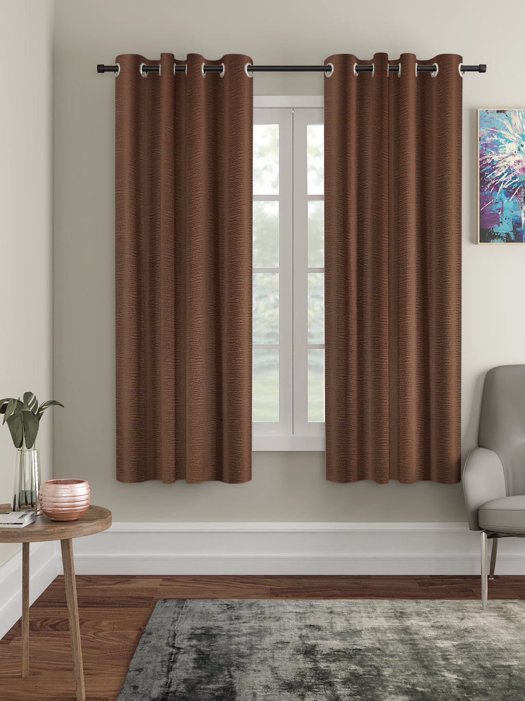 SELF TEXTURED BLACKOUT WINDOW CURTAIN PACK OF 2 BY HOSTA HOMES image 0